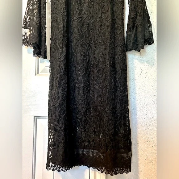 L&B Black Lace Western Style Dress Size S/M - Picture 13 of 16